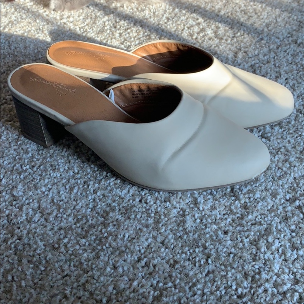 White/cream slip on loafers